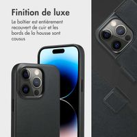 Accezz Étui de téléphone portefeuille en cuir 2-en-1 avec MagSafe Apple iPhone 14 Pro - Onyx Black