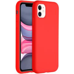 Accezz Coque Liquid Silicone iPhone 11 - Rouge