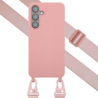 Selencia Coque silicone avec cordon amovible Samsung Galaxy S25 FE - Sand Pink