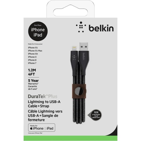 Belkin Câble DuraTek Plus Lightning vers USB - 1,2 mètres