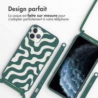 imoshion Coque design en silicone avec cordon Apple iPhone 11 Pro - Petrol Green Groovy