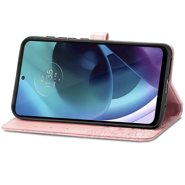 imoshion Etui de téléphone portefeuille Mandala Motorola Moto G71 - Rose Dorée