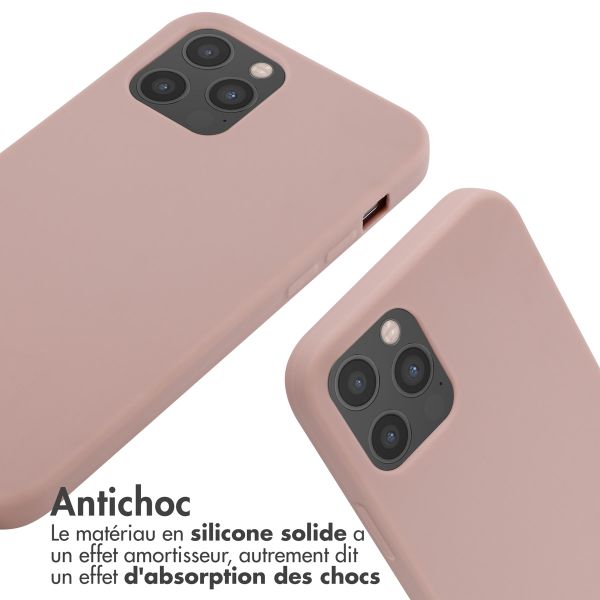 imoshion Coque en silicone avec cordon Apple iPhone 12 (Pro) - Sand Pink
