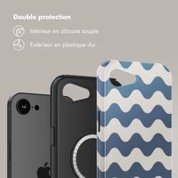 Selencia Coque arrière Vivid avec MagSafe Apple iPhone 16e - Wave Vibes Classic Blue