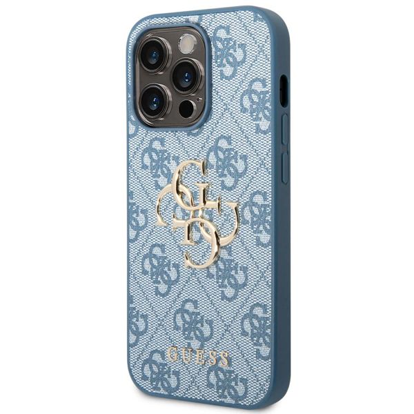 Guess Coque 4G Metal Logo Backcover iPhone 14 Pro Max - Bleu