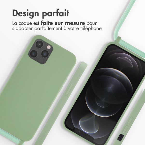 imoshion Coque en silicone avec cordon Apple iPhone 12 (Pro) - Vert
