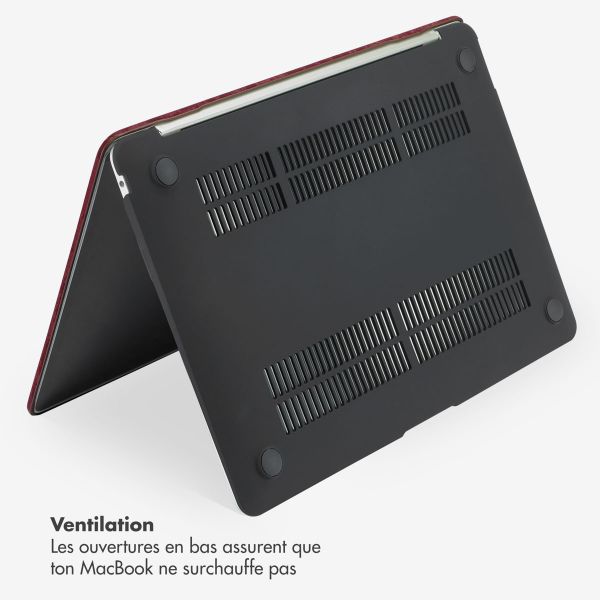 Selencia Coque en velours MacBook Pro 14 pouces (2021 / 2023 M3 chip / 2024 M4 chip) - A2442 / A2779 / A2918 / A3112 / A3185 / A3401 - Rouge foncé