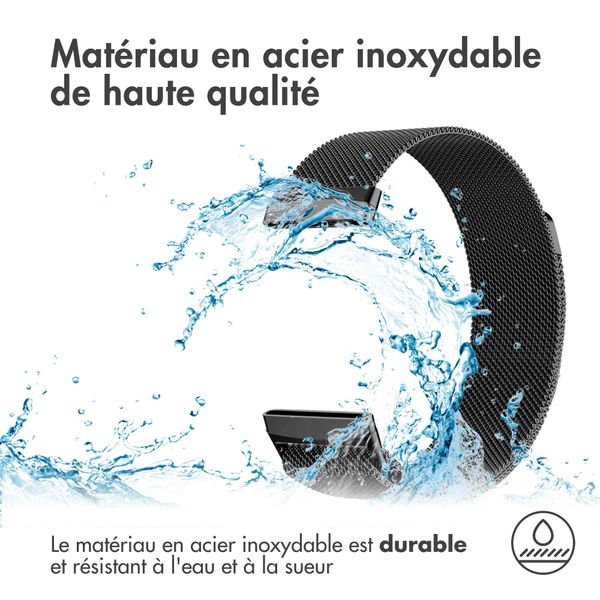 imoshion Bracelet magnétique milanais Fitbit Versa 3 - Taille M - Noir