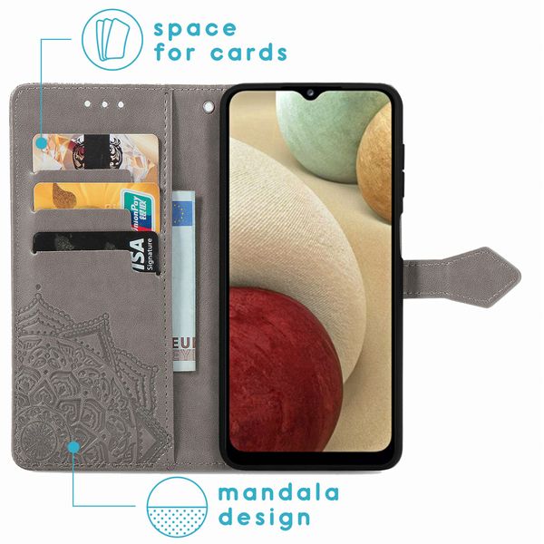 imoshion Etui de télephone Mandala Samsung Galaxy A12 - Gris