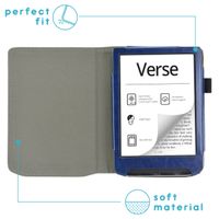 imoshion Étui de liseuse portefeuille en cuir végan Pocketbook Verse / Verse Pro / Verse Pro Color / Vivlio Light / Light HD - Bleu foncé