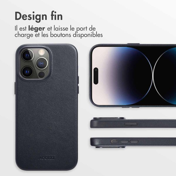 Accezz Coque arrière en cuir avec MagSafe Apple iPhone 14 Pro Max - Onyx Black