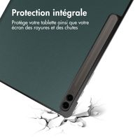 imoshion Coque tablette Trifold Samsung Tab S10 Plus / Tab S9 FE Plus / Tab S9 Plus 12.4 pouces - Vert foncé