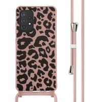 imoshion Coque design en silicone avec cordon Samsung Galaxy A52(s) (5G/4G) - Animal Pink