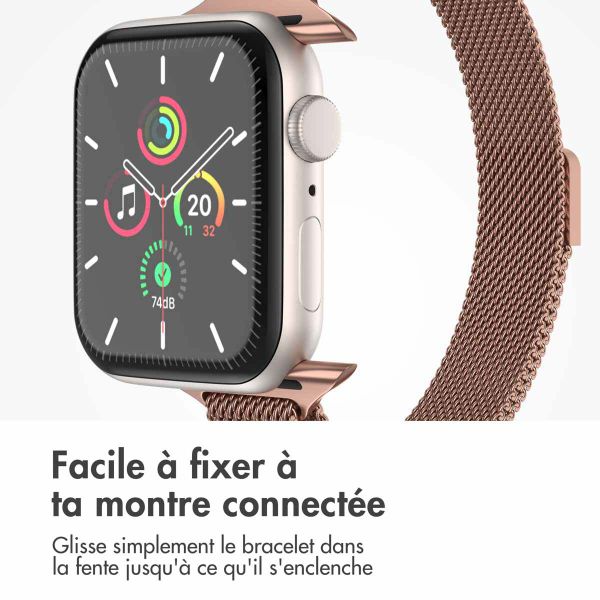imoshion Bracelet slim Milanese Apple Watch Series 1 t/m 9 / SE (38/40/41 mm) | Series 10 / 11 (42 mm) - Vintage Gold