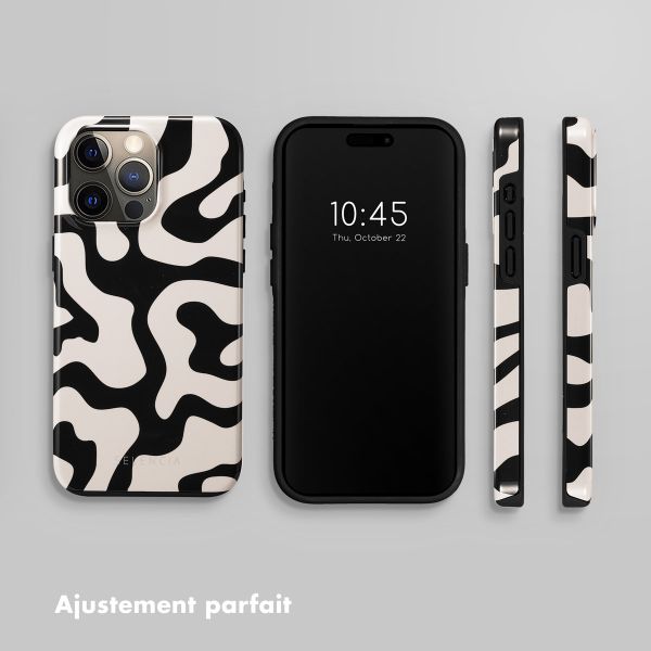 Selencia Coque arrière Vivid Tough iPhone 15 Pro Max - Art Wave Black