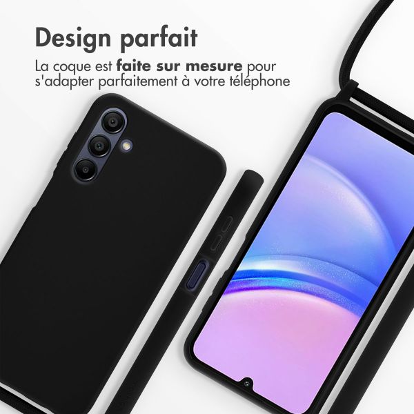 imoshion Coque en silicone avec cordon Samsung Galaxy A15 (5G/4G) - Noir