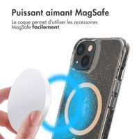 imoshion Coque arrière transparente Pailletée avec MagSafe Apple iPhone 13 - Doré