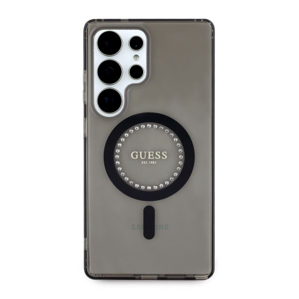 Guess Coque MagSafe IML avec strass Samsung Galaxy S25 Ultra - Noir
