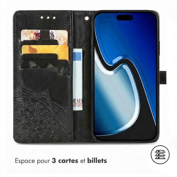 imoshion Etui de télephone Mandala Apple iPhone 15 - Noir