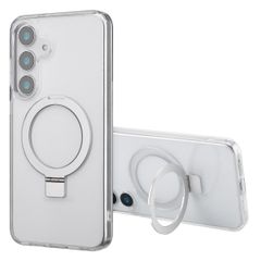 Accezz Coque Ring Stand avec MagSafe Samsung Galaxy S25 Plus - Transparent