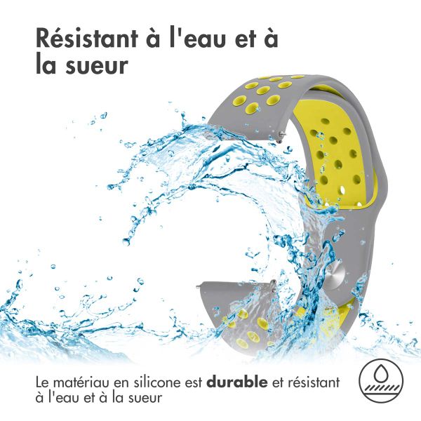 imoshion Bracelet sport en silicone  - Connexion universelle 18 mm - Grey & Yellow