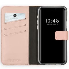 Selencia Étui portefeuille en cuir véritable Apple iPhone 12 (Pro) - Dusty Pink