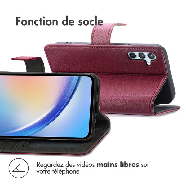 imoshion Étui de téléphone portefeuille Luxe Samsung Galaxy A34 (5G) - Bordeaux