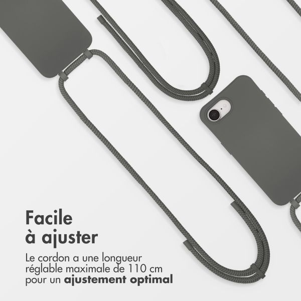 imoshion Coque arrière Color avec cordon amovible et MagSafe Apple iPhone 16e - Black Coffee