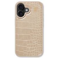 iDeal of Sweden Coque Vegan Leather Apple iPhone 16 - Warm Beige Croco
