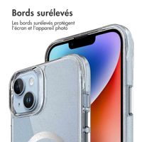 imoshion Coque arrière transparente Pailletée avec MagSafe Apple iPhone 14 - Argent