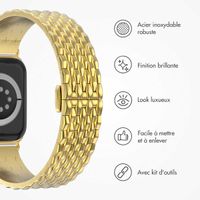 Selencia Bracelet dragon en acier Apple Watch Series 1 á 9 / SE (38/40/41 mm) | Series 10 (42 mm) - Or