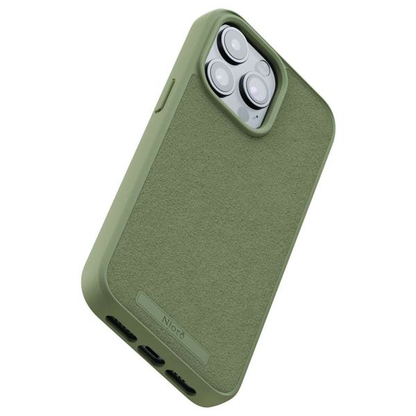 Njorð Collections Coque daim Comfort+ MagSafe iPhone 15 Pro Max - Olive