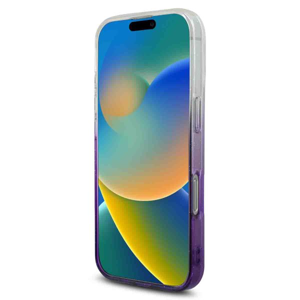 Guess Coque MagSafe IML Glitter Gradient Apple iPhone 16 Pro - Purple