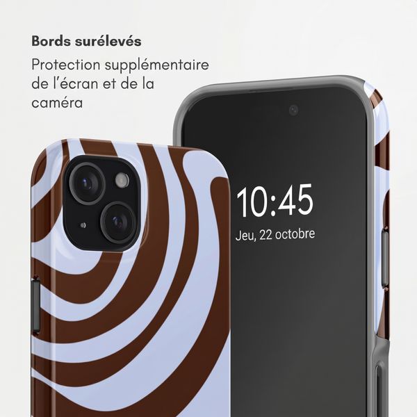 Selencia Coque arrière Vivid avec MagSafe Apple iPhone 15 - Dream Swirl Chocolate