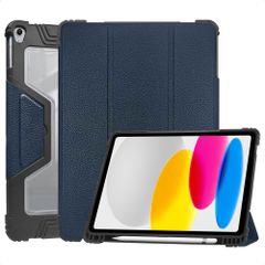 Accezz Coque tablette Rugged Trifold Apple iPad 11 (2025) 11 pouces A16 / iPad 10 (2022) 10.9 pouces - Bleu foncé