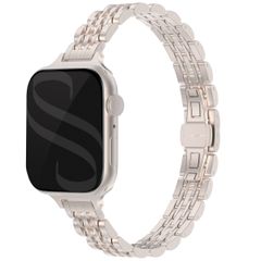 Selencia Bracelet en acier slim style Jubilee Apple Watch Series 1 à 9 / SE (38/40/41 mm) | Series 10 (42 mm) - Lumière Stellaire