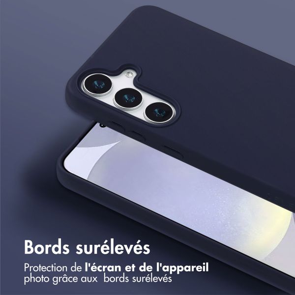Selencia Coque silicone avec cordon amovible Samsung Galaxy S25 Plus - Bleu foncé