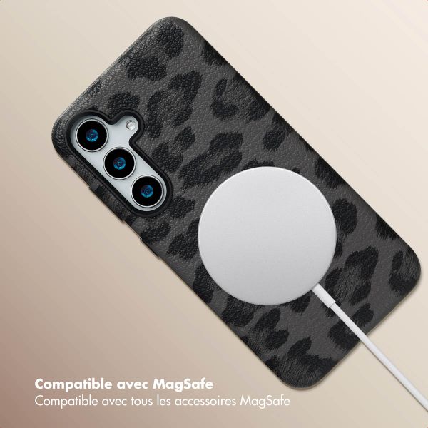 Selencia Coque Sabi imprimé panthère avec MagSafe Samsung Galaxy S25 - Midnight Black