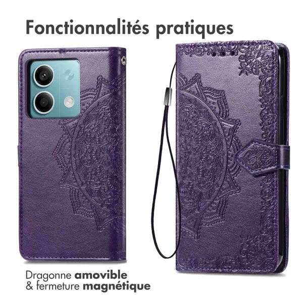 imoshion Etui de téléphone portefeuille Mandala Xiaomi Redmi Note 13 (5G) - Violet