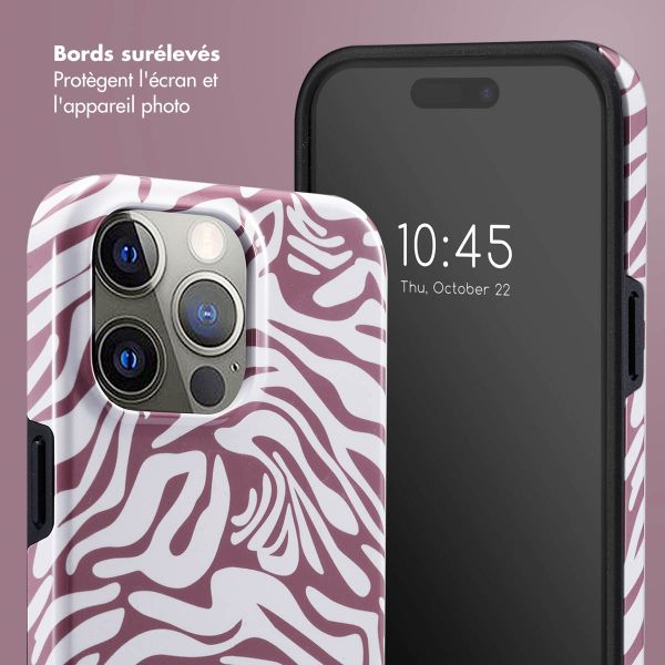 Selencia Coque arrière Vivid Apple iPhone 15 Pro Max - Trippy Swirl Dark Rose