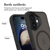 imoshion Rugged Hybrid Carbon Case avec MagSafe Apple iPhone 16 Plus - Noir