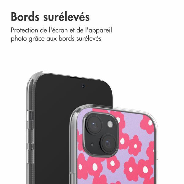 imoshion Coque design pour iPhone 15 - Dusty Rose Blossoms