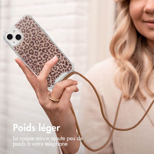 imoshion Coque Design avec cordon Apple iPhone 13 - Leopard Mood