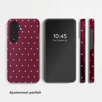 Selencia Coque arrière Vivid avec MagSafe Samsung Galaxy S26 - Happy Dots Burgundy