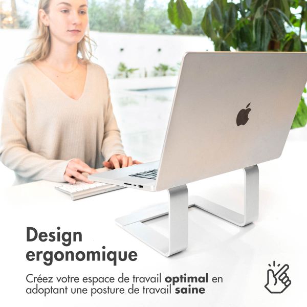 imoshion ﻿Socle pour ordinateur portable en aluminium - Socle pour ordinateur portable - Bureau - Universel - Argent