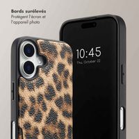 Selencia Coque arrière avec cordon et porte-cartes Nova iPhone 16 - Leopard