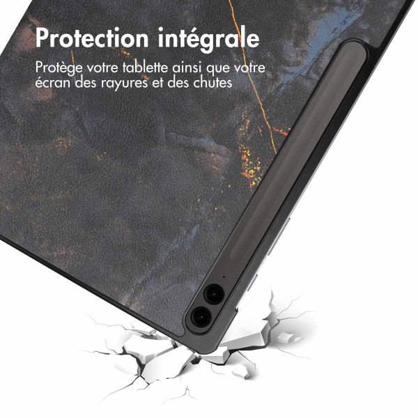 imoshion Coque tablette Design Trifold Samsung Galaxy Tab S10 Plus / Tab S9 FE Plus / Tab S9 Plus - Black Marble