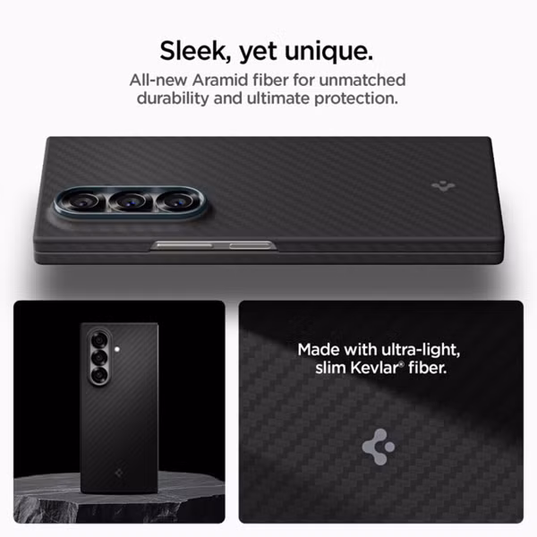 Spigen Coque AirSkin Samsung Galaxy Z Fold 7 - Aramid Black