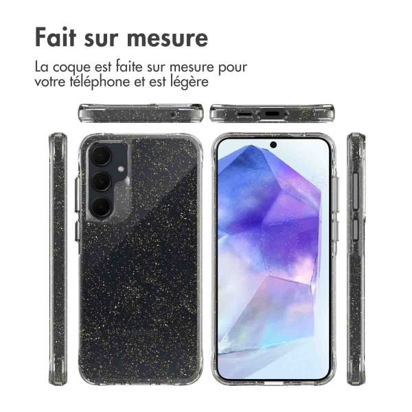imoshion Coque arrière transparente Pailletée Samsung Galaxy A55 - Doré