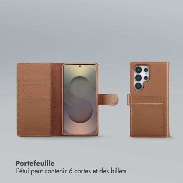 Selencia Étui portefeuille amovible Olyn avec MagSafe Samsung Galaxy S25 Ultra - Marron